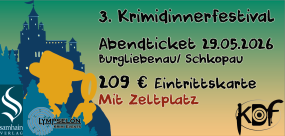 Ticket 3. Krimidinnerfestival Mit Zeltplatz